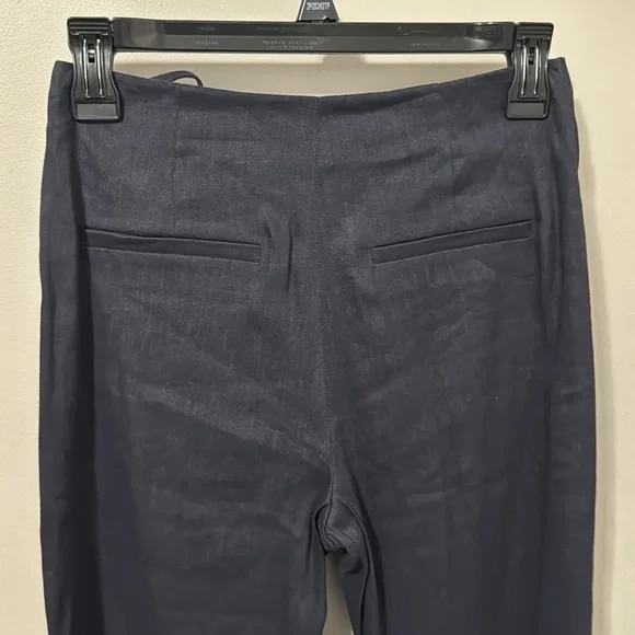 NWT! Antonio Melani‎ Navy Blue Linen Blend Pants - Picture 4 of 6